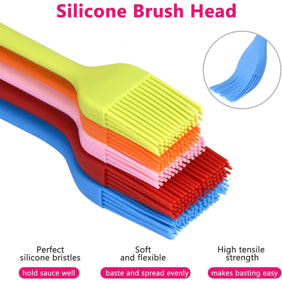 Multicolor Silicone Basting & Pastry Brush Set - 5 Pack