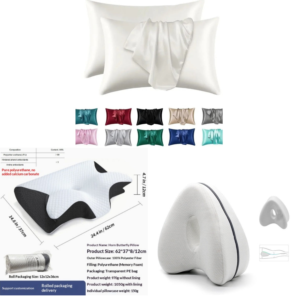 Butterfly-Shaped Memory Foam Pillow with Removable Cover for Home & Decor