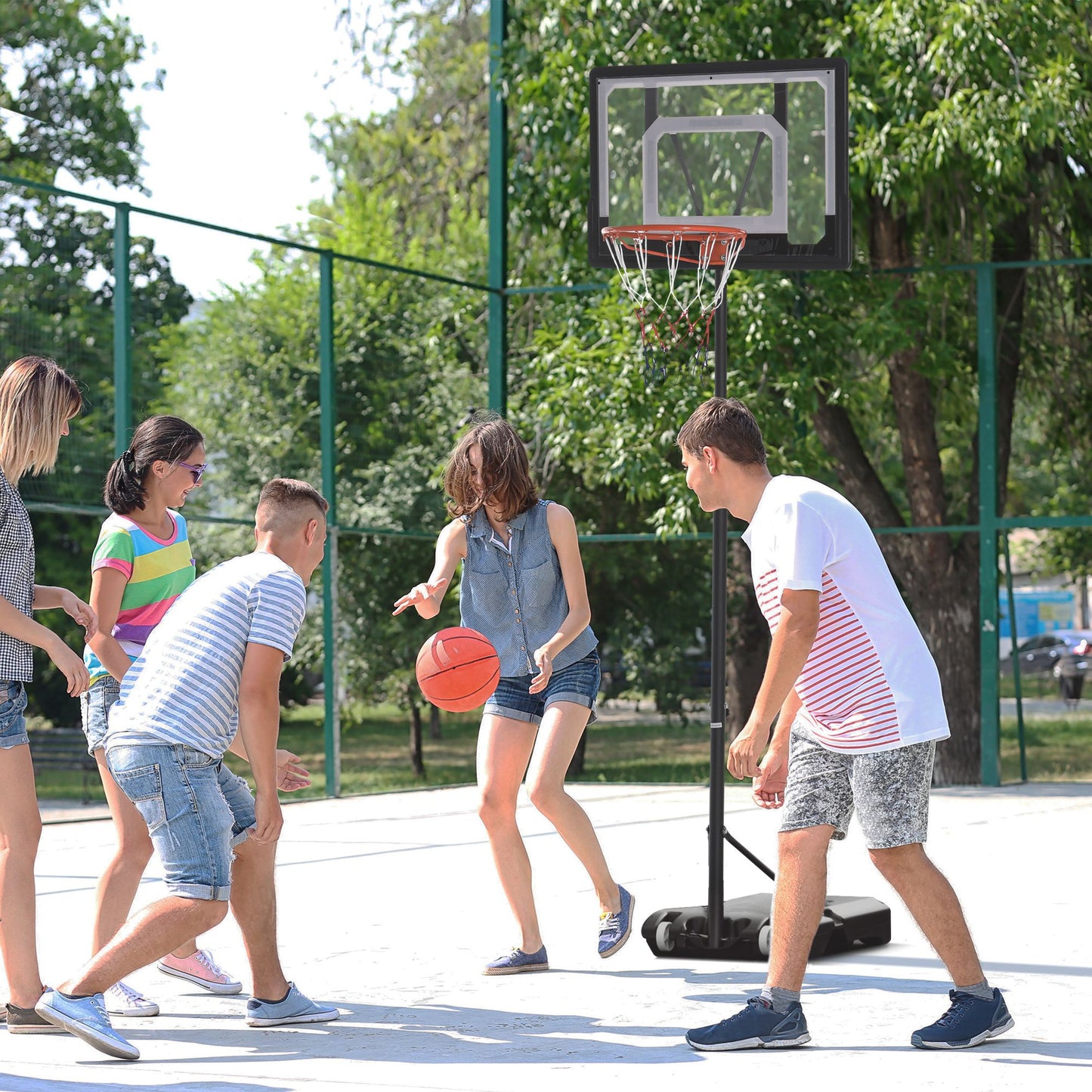Portable Basketball Hoop with Adjustable Height - Indoor/Outdoor