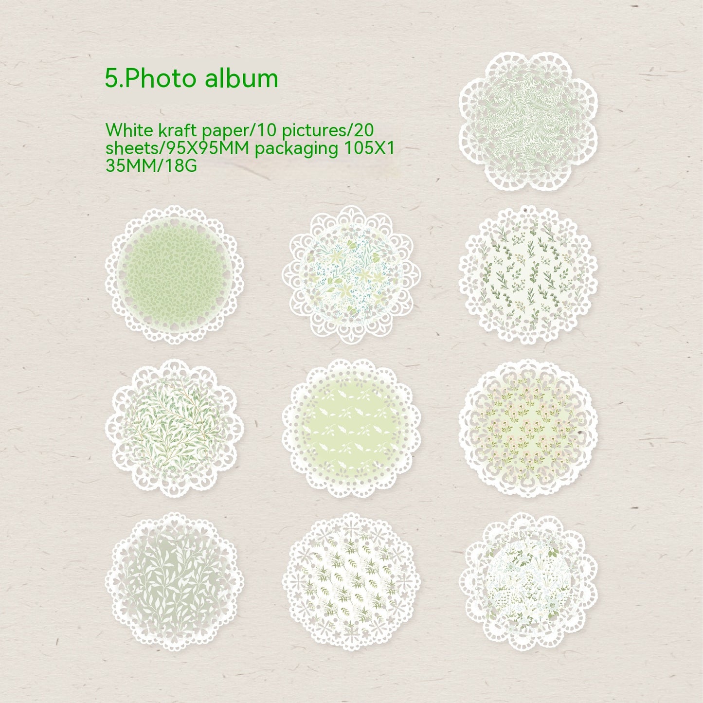 Elegant Paper Sticker Set with Lace Material for Crafts and Decorations - Melody Series