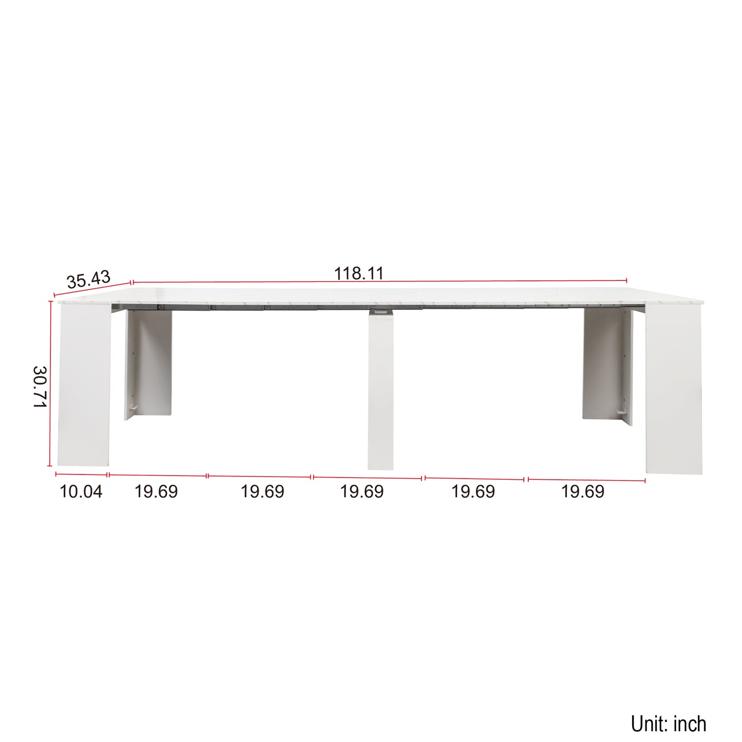Extendable Console Table - White Line, Multifunctional Design