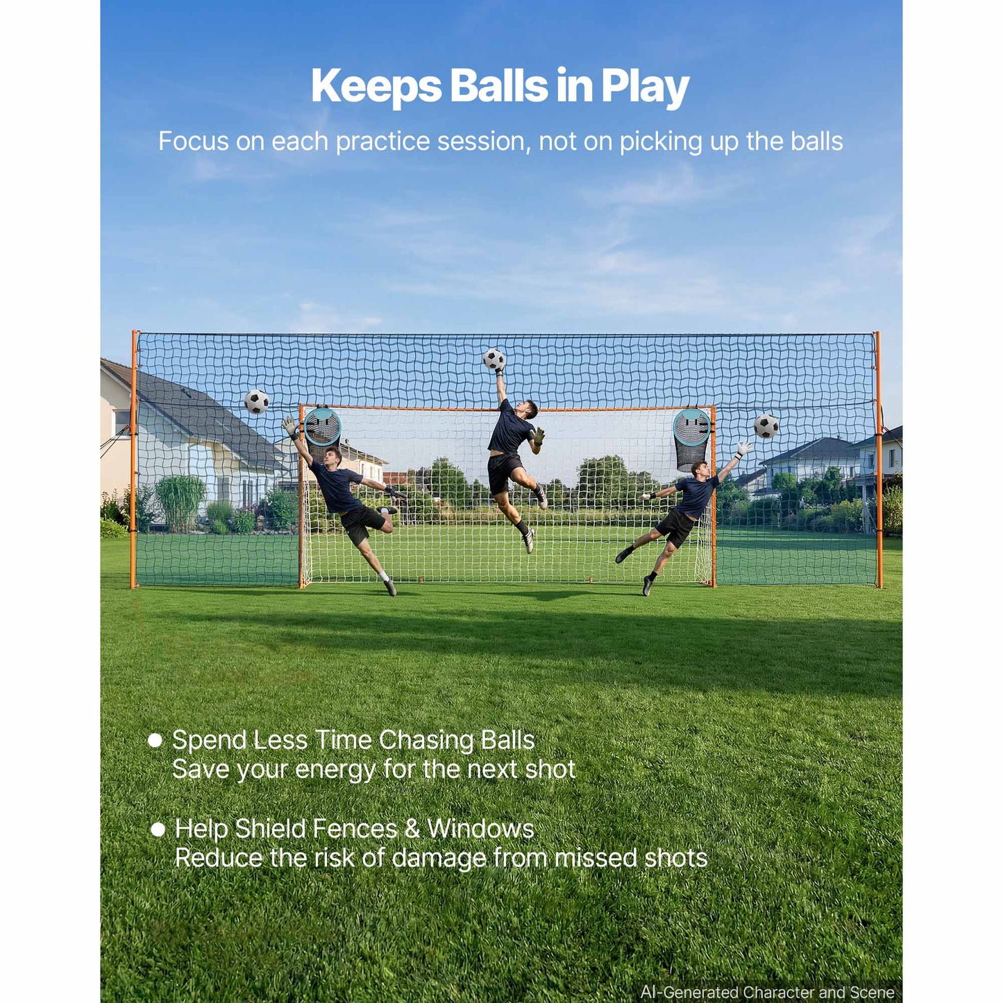 Large Soccer Goal 16x7 FT for Backyard Outdoor Sports Training Equipment