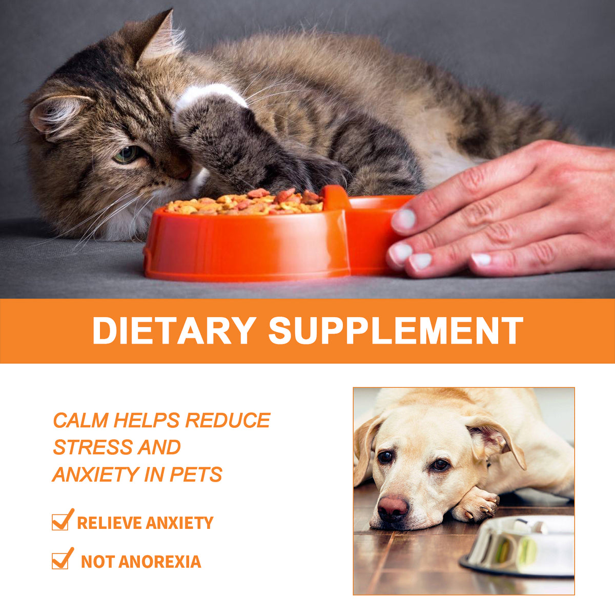 Pet Calming Hemp Oil for Dogs & Cats - Anxiety & Stress Relief Supplement 30ml