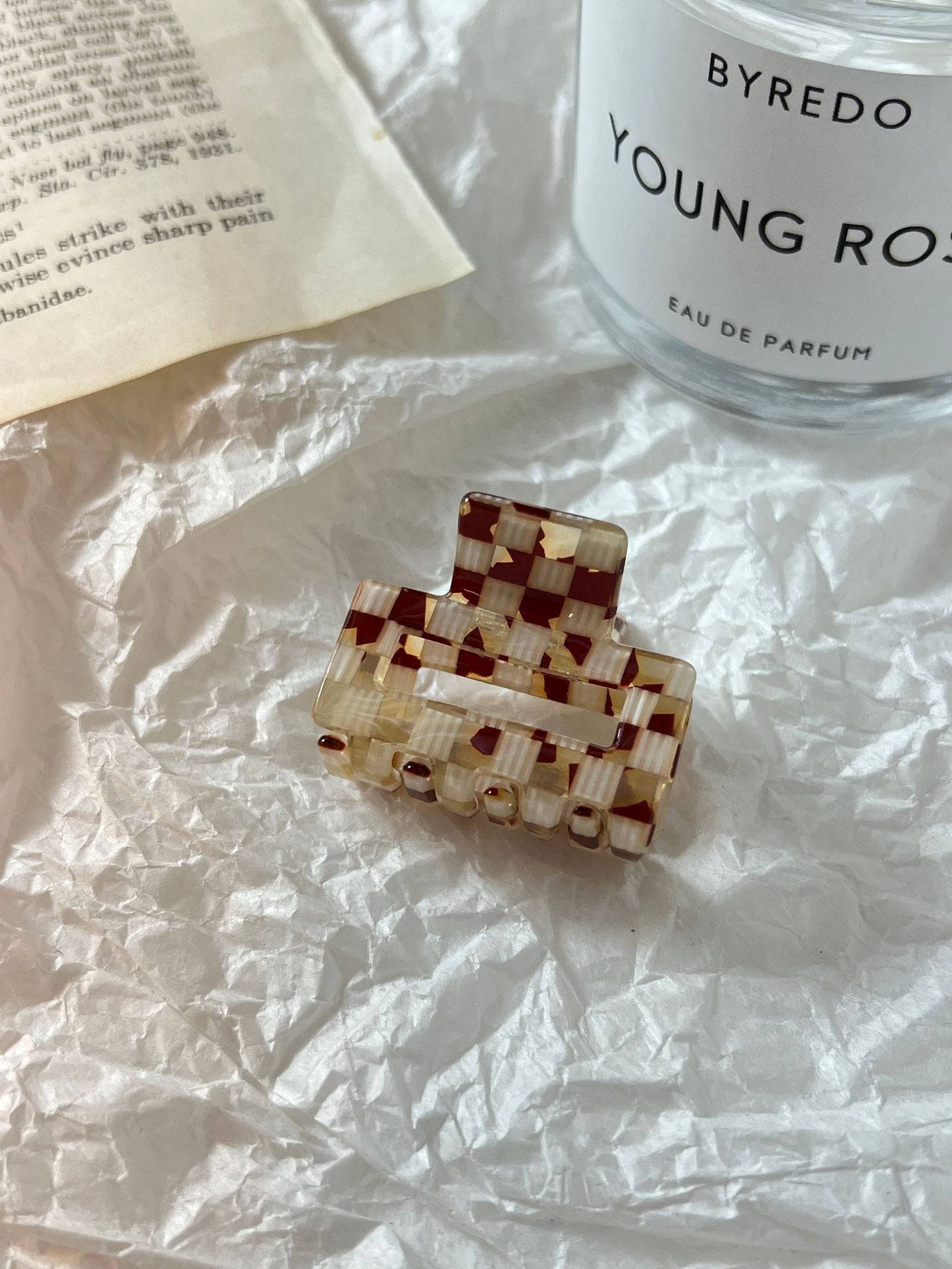 Small Leopard Print Hair Clip Women Checkered Square Hairpin Fashion Accessory
