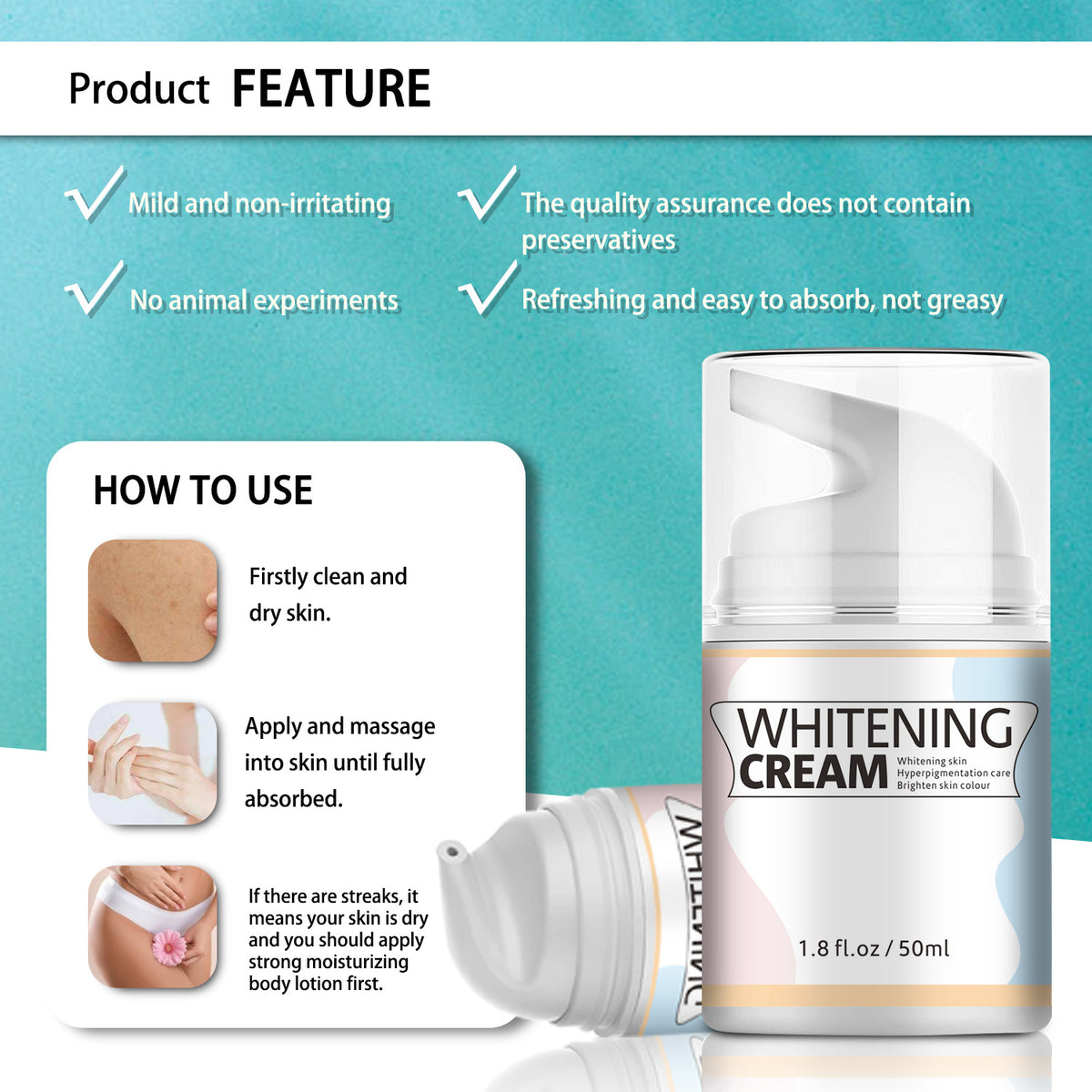 Body Whitening Cream - Brightening Moisturizer 50g