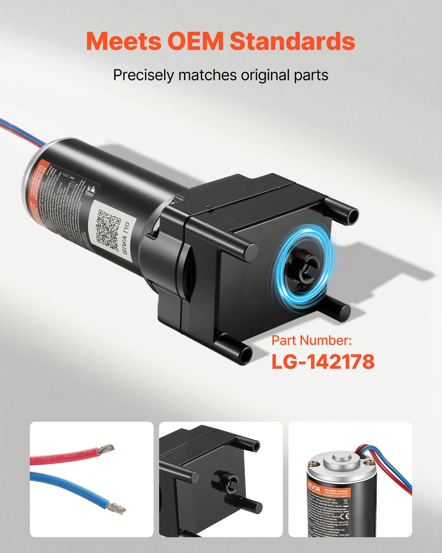 RV Fifth Wheel Landing Gear Motor 5500Lbs Capacity 300W Replacement for Lippert Venture
