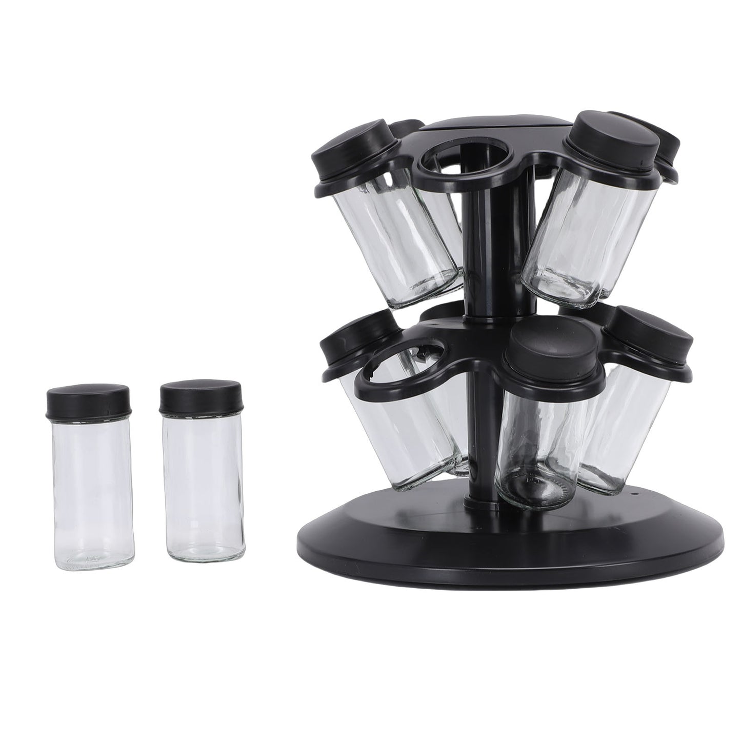Revolving Countertop Seasoning Bottle Rack Organizer Kitchen Rotating