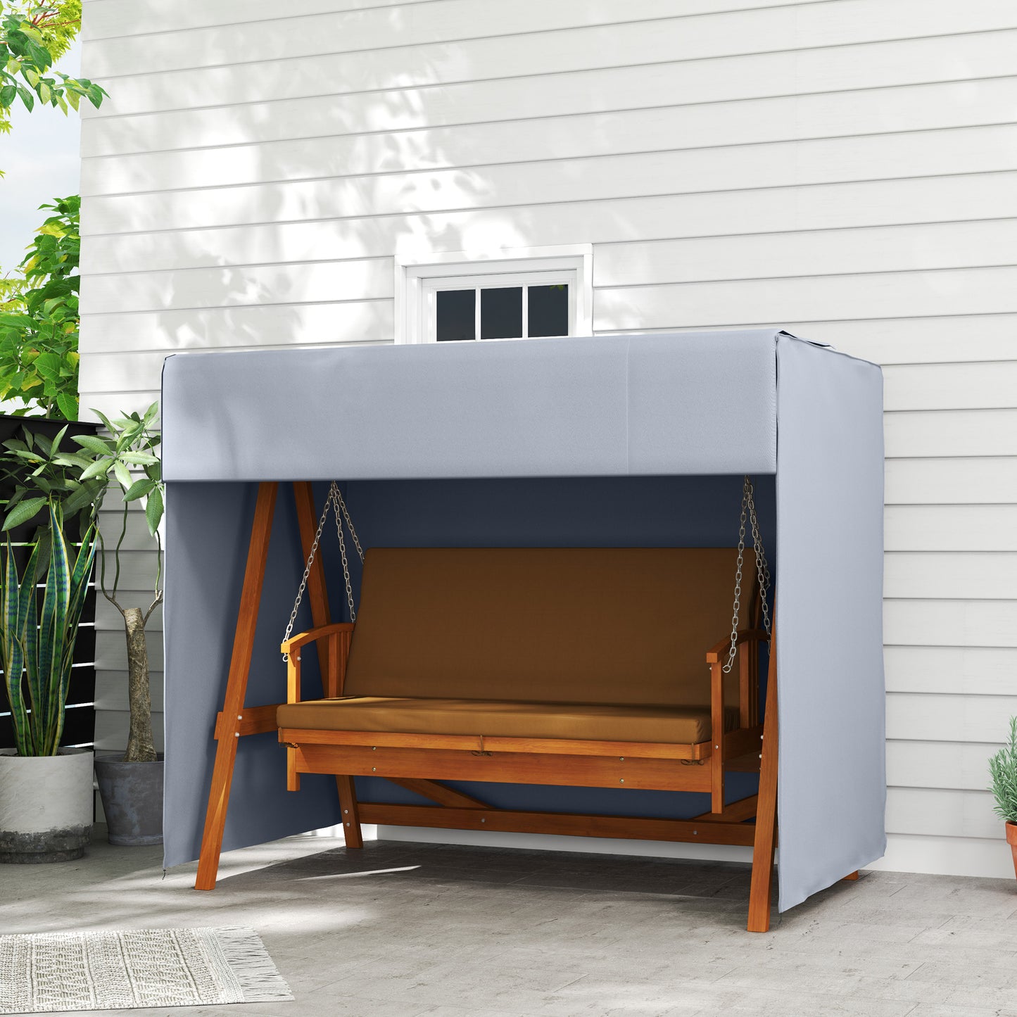 Outdoor Swing Chair Cover - UV & Water Resistant, 81" x 49" x 65", Dark Gray