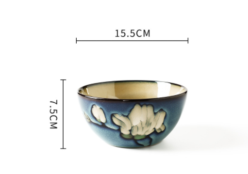 Hand-Painted Ceramic Bowls and Plates - Creative Under-glaze Dinnerware Set