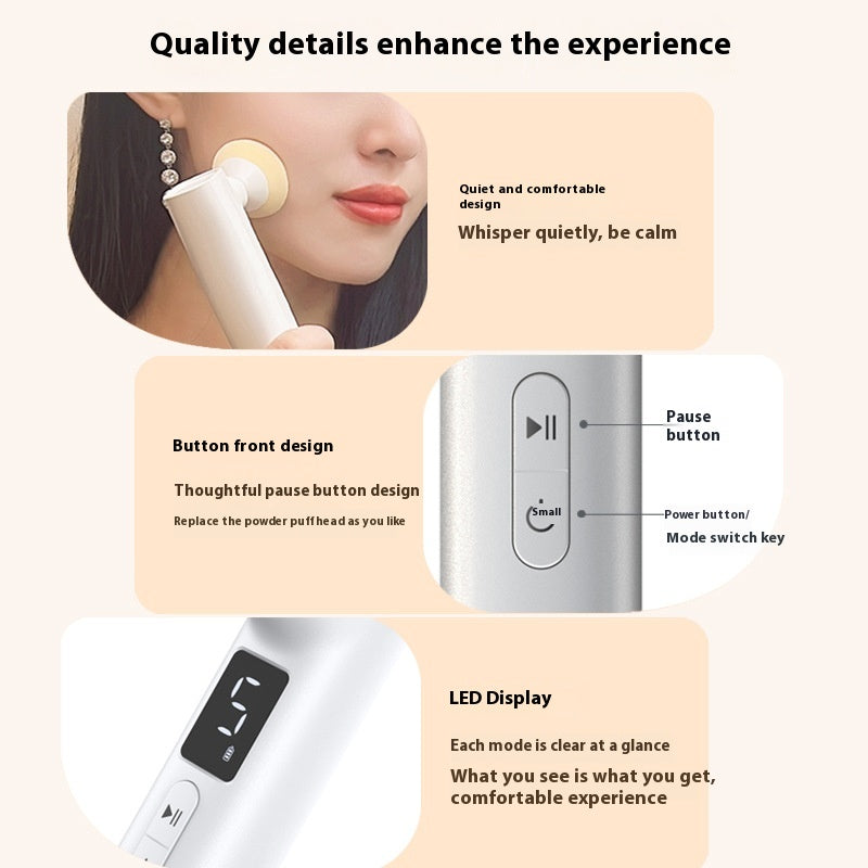 Smear-Proof Electric Makeup Puff for Wet & Dry Foundation - Reusable Beauty Tool
