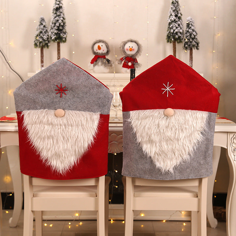 Christmas Santa Claus Beard Chair Cover - Festive Holiday Decor for Events