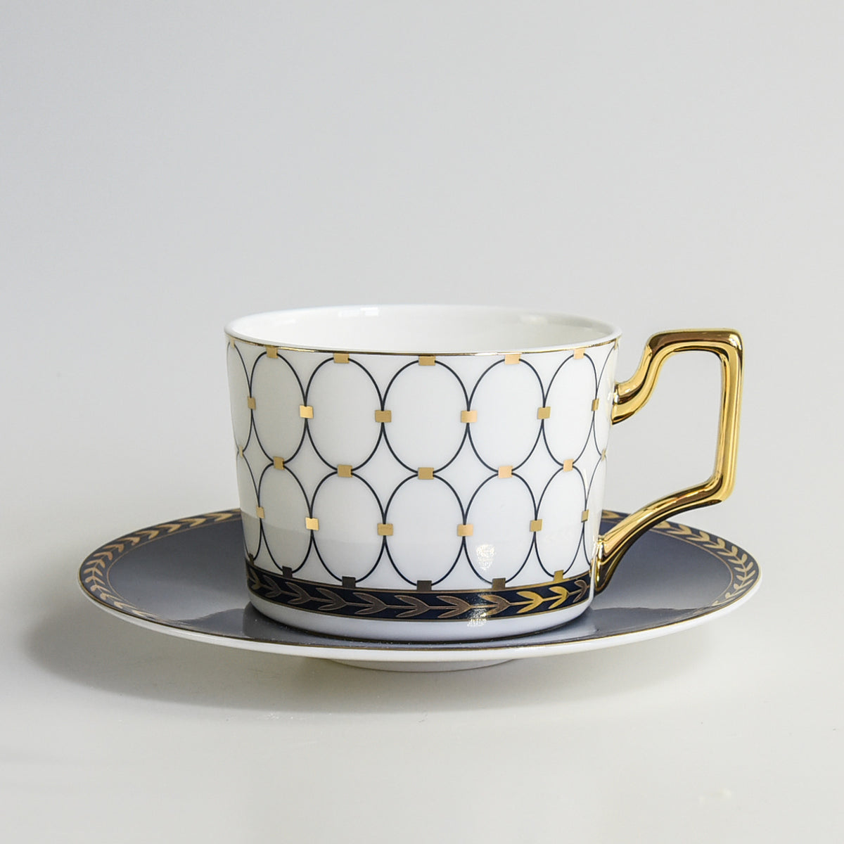 European Bone China Coffee Cup and Saucer Set - Multiple Styles & Capacity