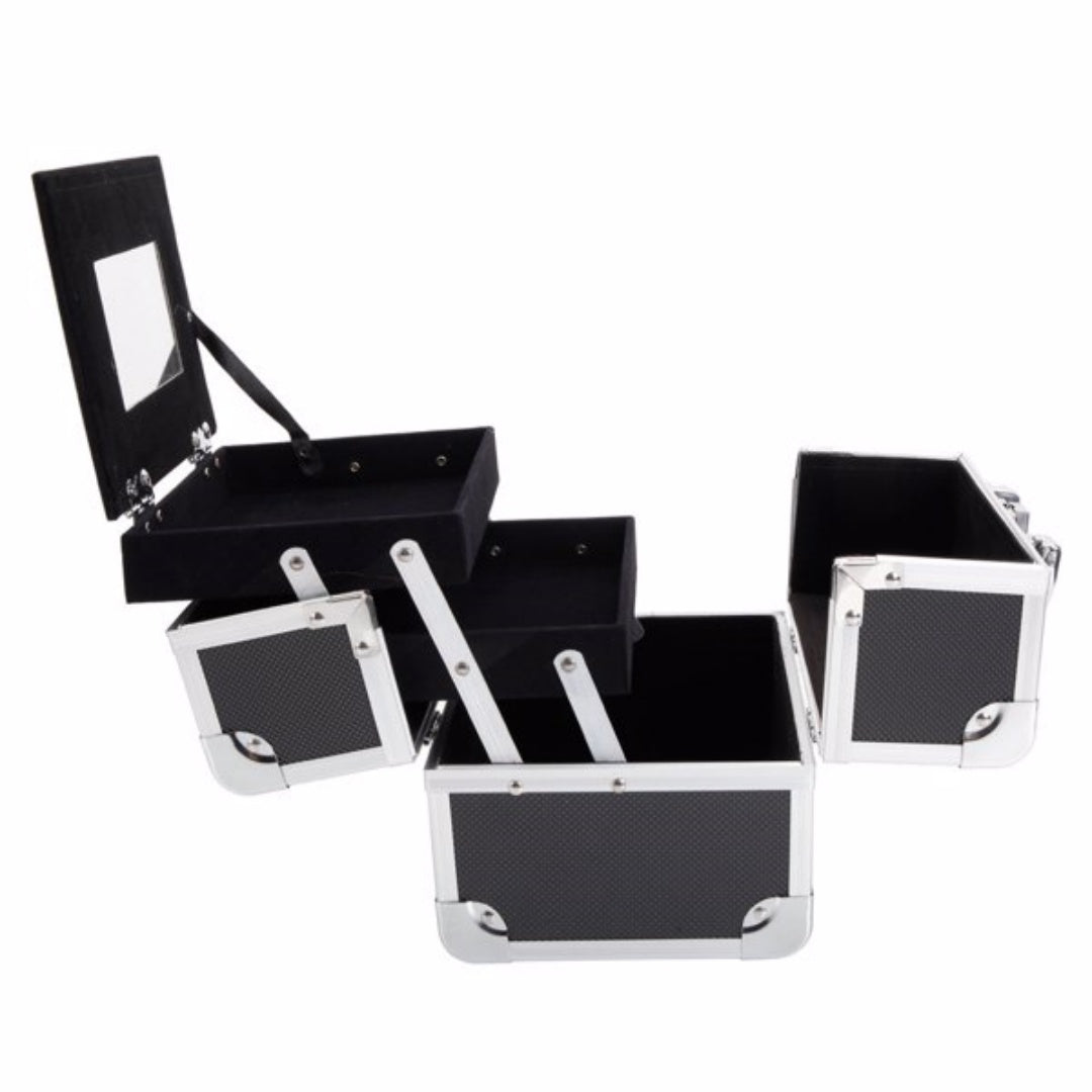 Portable Makeup Storage Bag with Mirror & Jewelry Compartment