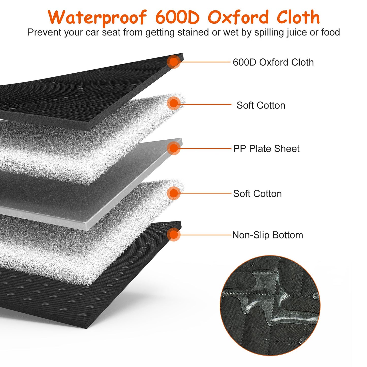 Waterproof Dog Car Seat Cover with Mesh Window & Storage Bags - Universal Fit