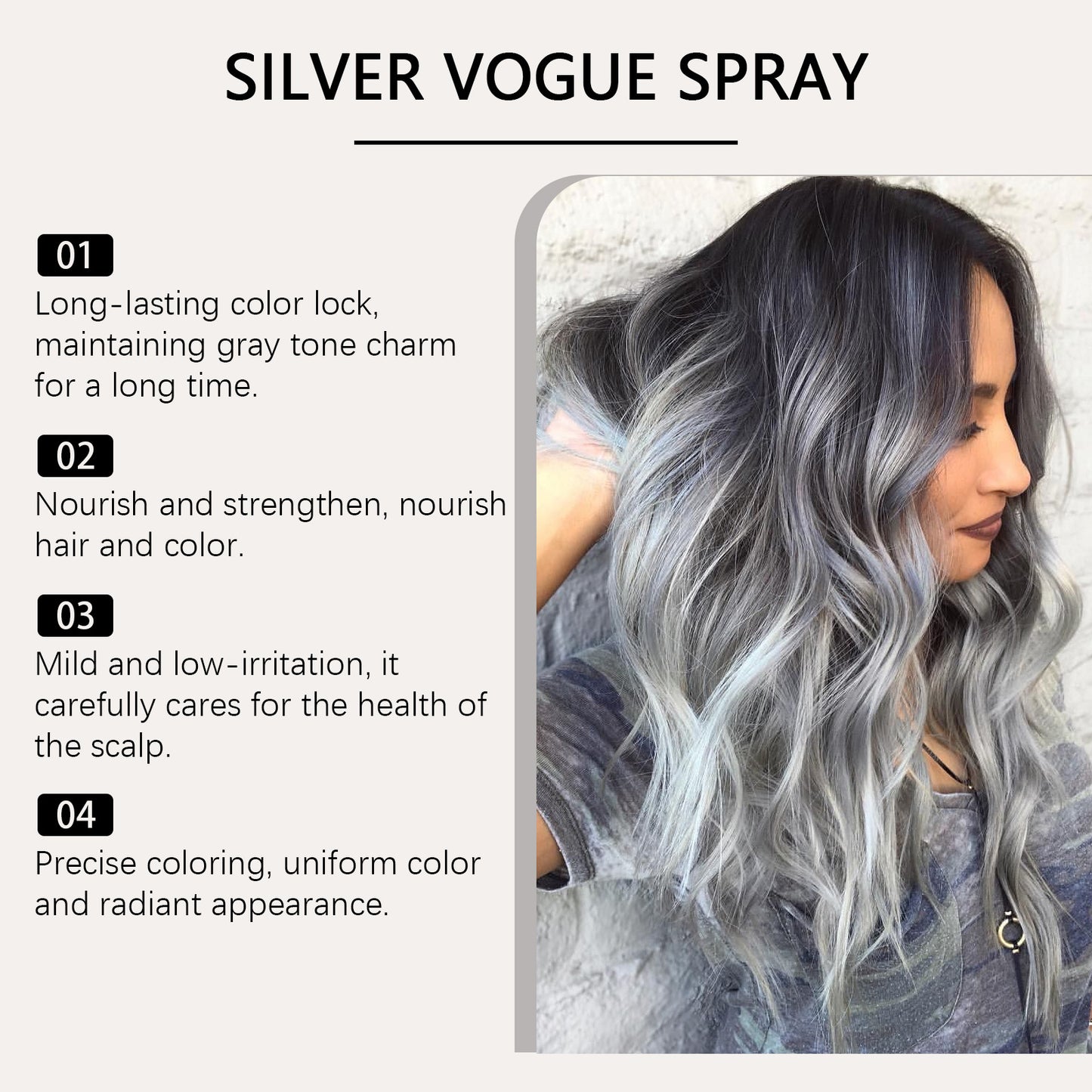 Long-Lasting Nourishing Hair Color Spray with Plant Extracts 30ml & 3pcs Set