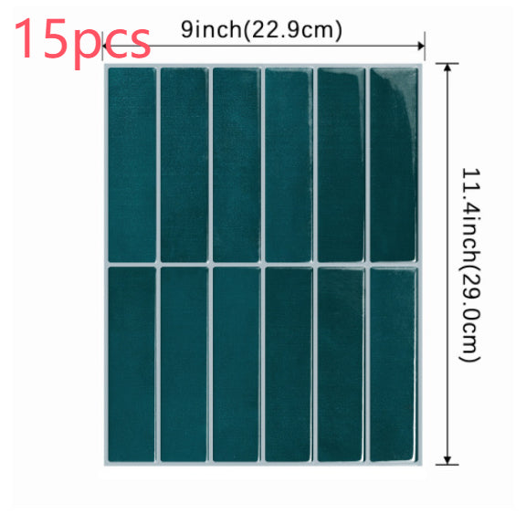 Waterproof 3D Self-Adhesive Wall Sticker for Kitchen Bathroom - High Temp Resistant