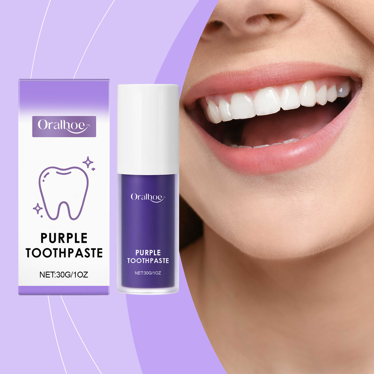 Purple Whitening Toothpaste 30g - Gentle Teeth Cleaning & Brightening