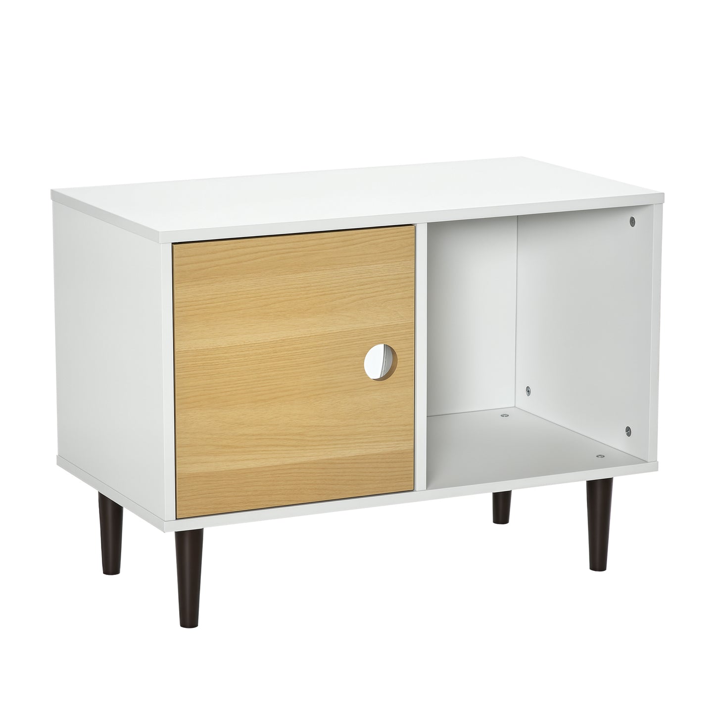 Wooden Cat House with Soft Cushion - Elevated Pet Condo with Storage - White, 800x460x160mm