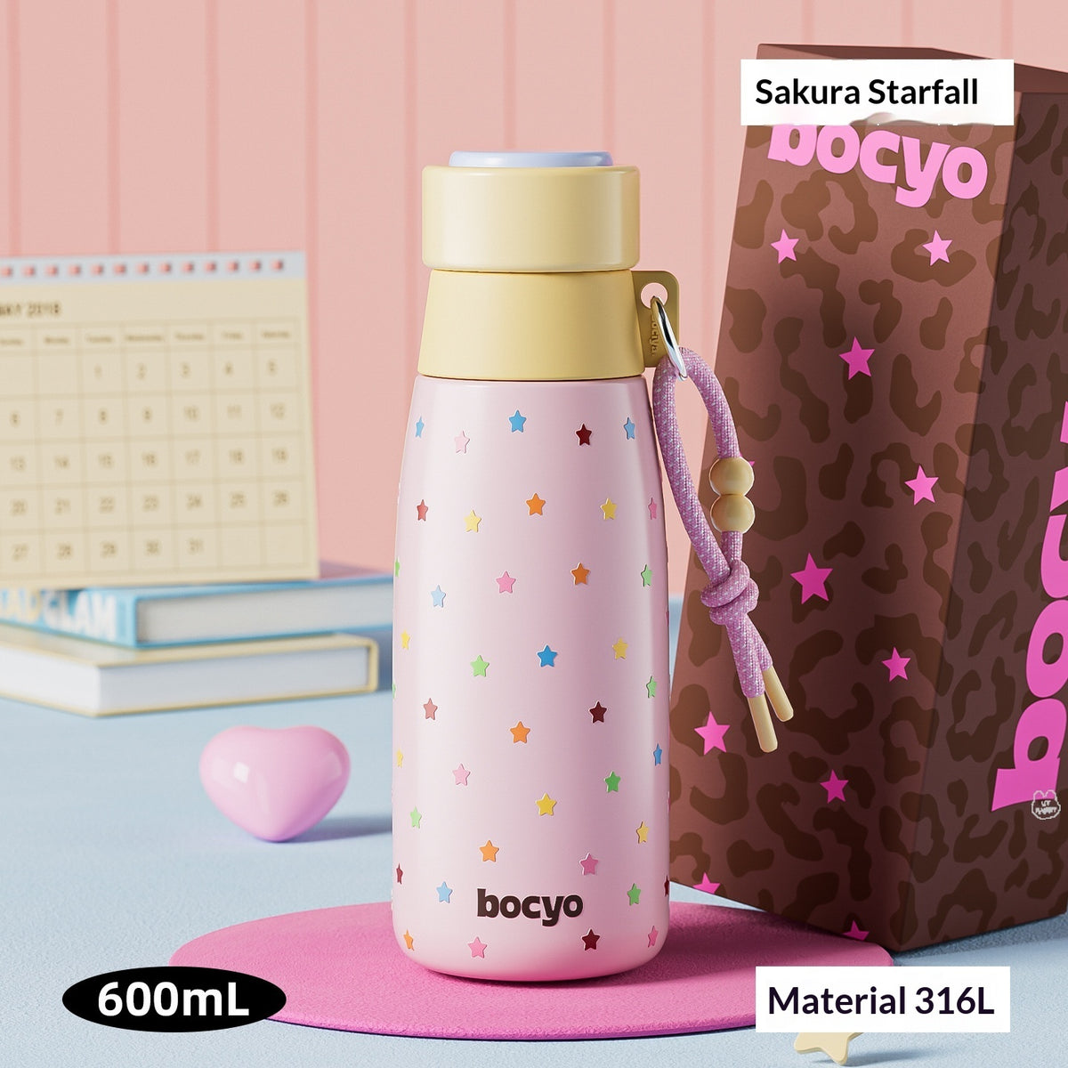 Women's Insulated Milk Bottle Cup with Stainless Steel Interior - 600ml
