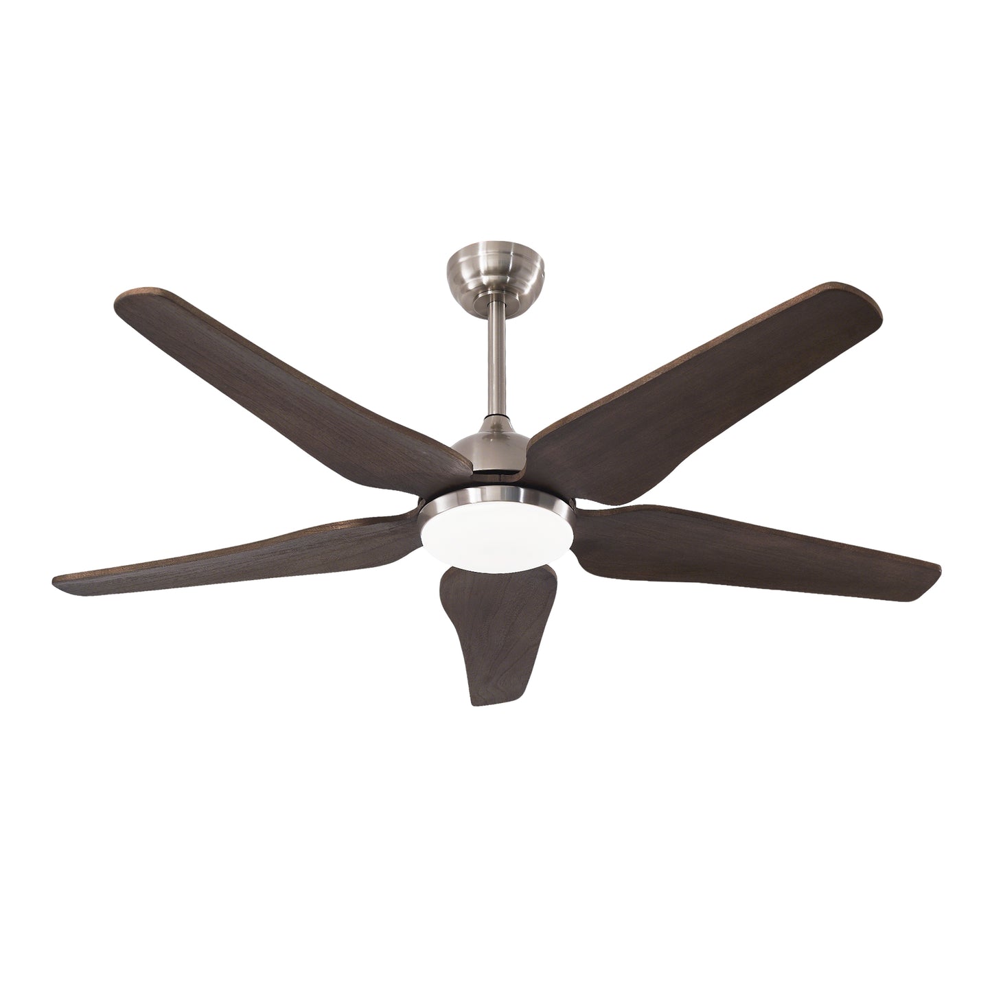 52-Inch Reversible Ceiling Fan with Lights and Remote Control - Nickel