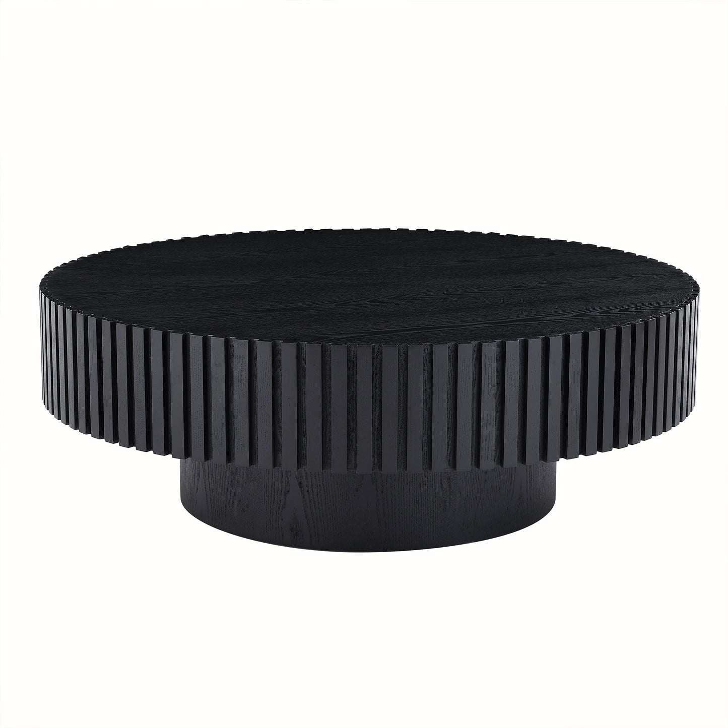 31.49'' Modern Nesting Round Wood Coffee Table - Matt Black