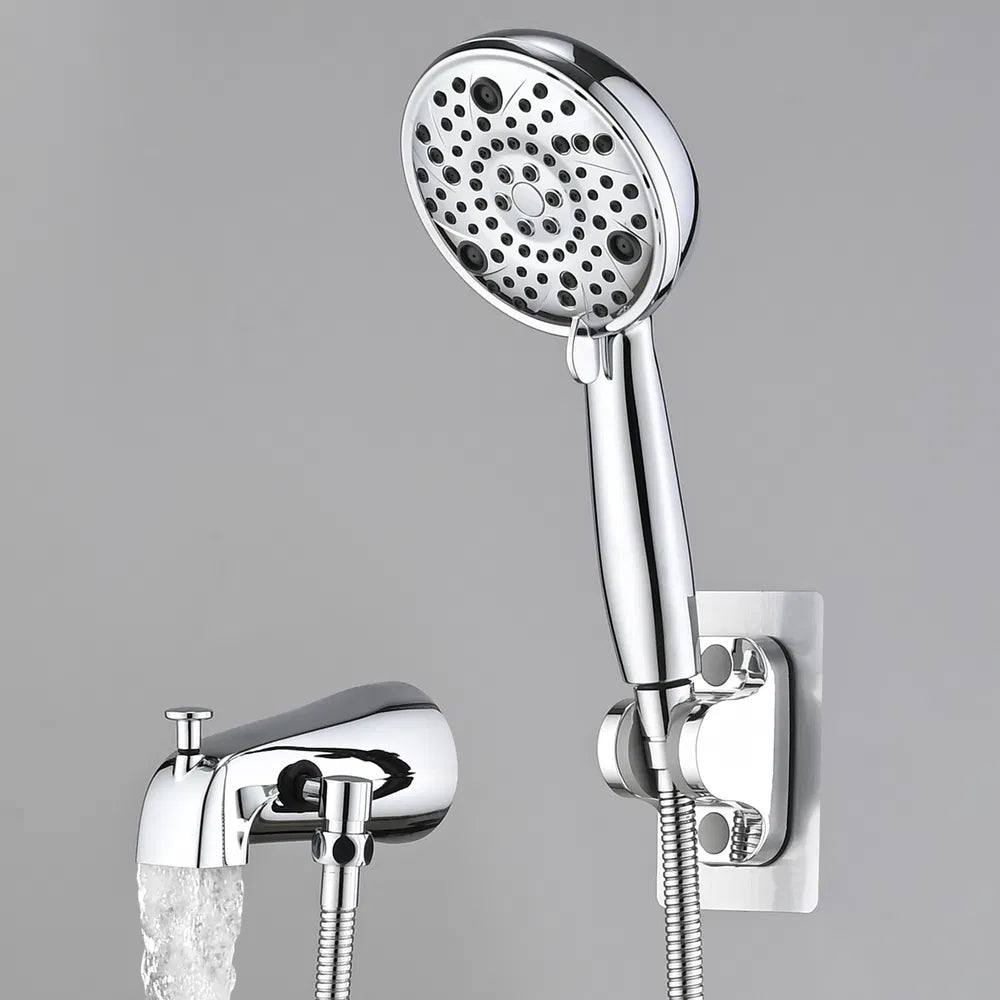 8-Setting High-Pressure Handheld Shower with Hose & Diverter, All-Metal Bathroom Fixture