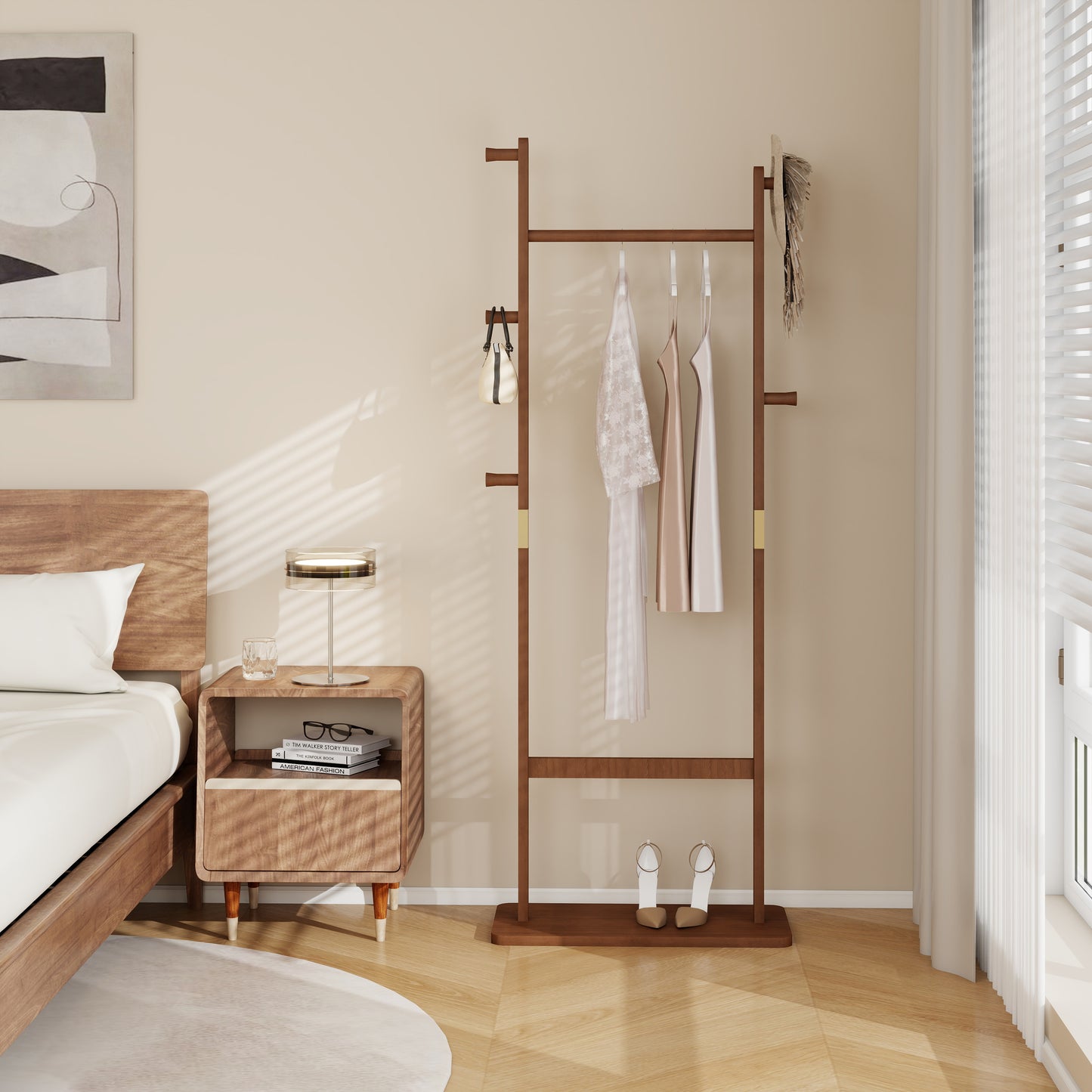 Coat Racks Solid Wood Hanger 23.6x 11x71in Environmental Protection