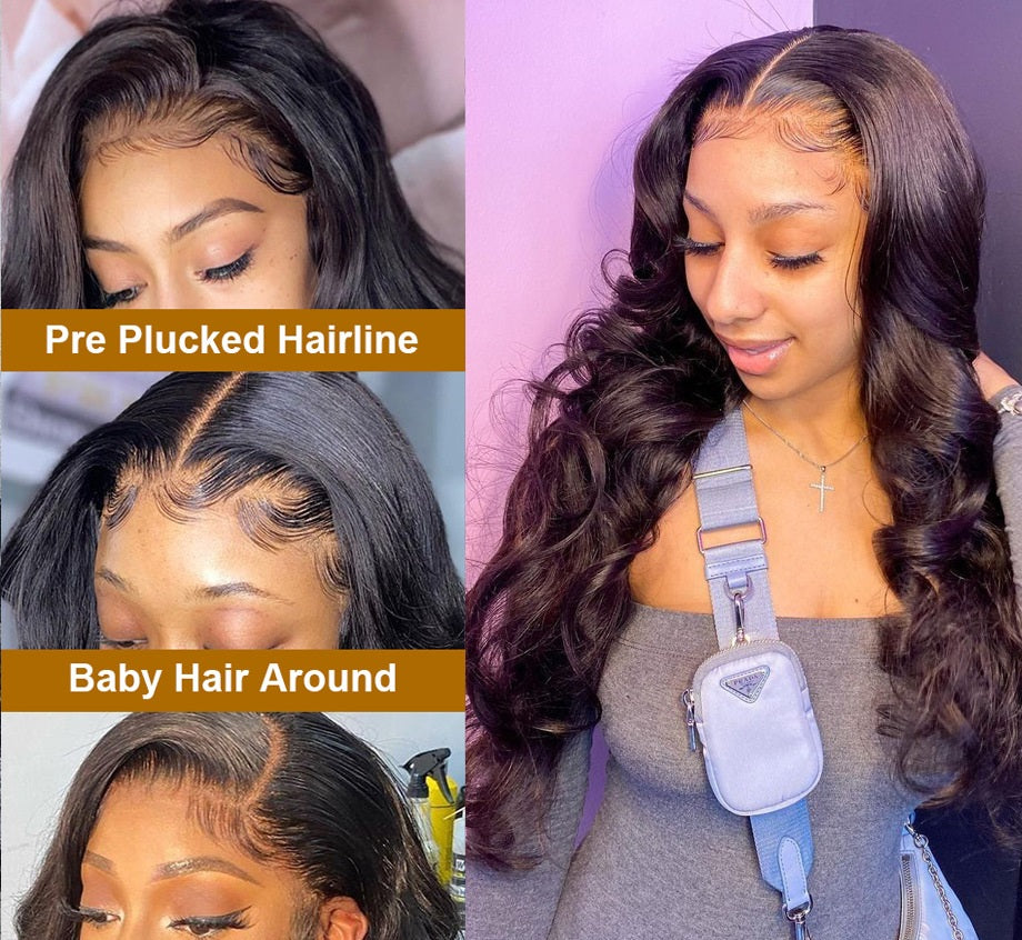 Body Wave Lace Front Wig for Black Women - Human Hair, Medium Length