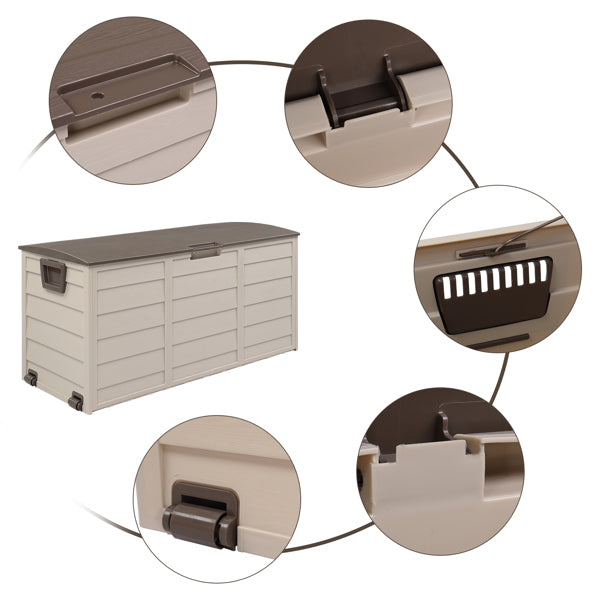 75 Gallon Weather-Resistant Plastic Outdoor Storage Box with Wheels