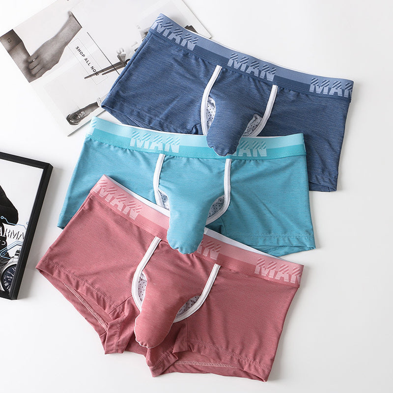 Men's Breathable Ice Silk Briefs - Sexy Middle Waist Underwear for Men