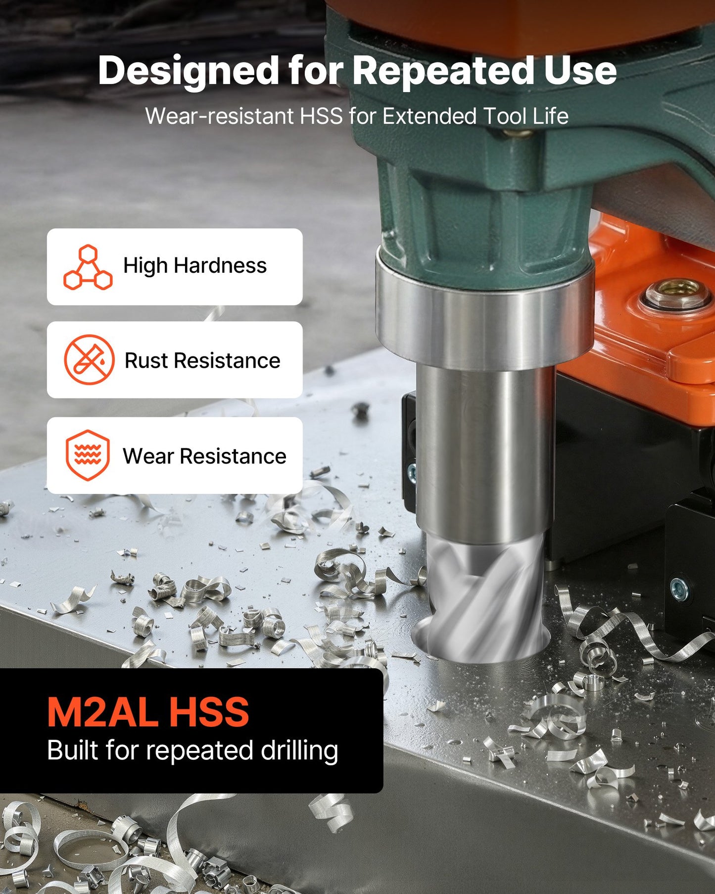 4-Piece Annular Cutter Set for Magnetic Drills - High-Speed Steel, 1" Diameter