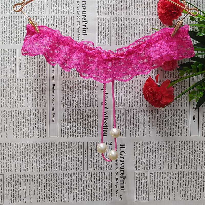 Women's Lace Panties with Bead Massage Beads - Comfortable Underwear