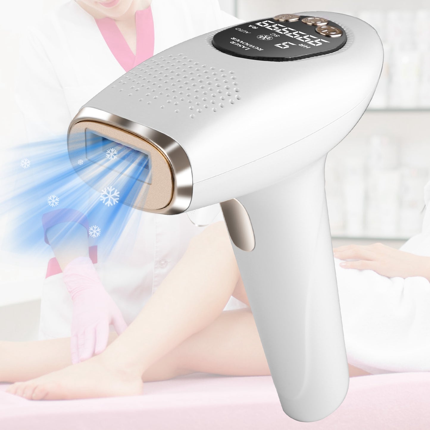 3-in-1 IPL Hair Removal Device with Ice Cooling, 9 Energy Levels & 999k Flashes