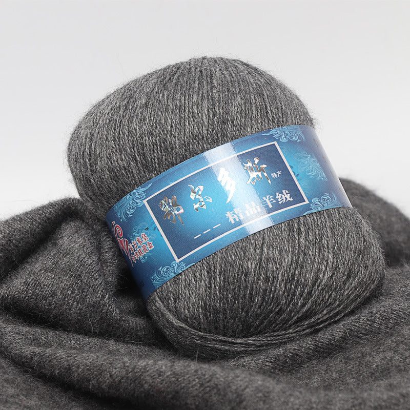 Hand-Knitted Cashmere Yarn for Knitting & Crocheting - Medium Coarse Pure Wool Thread