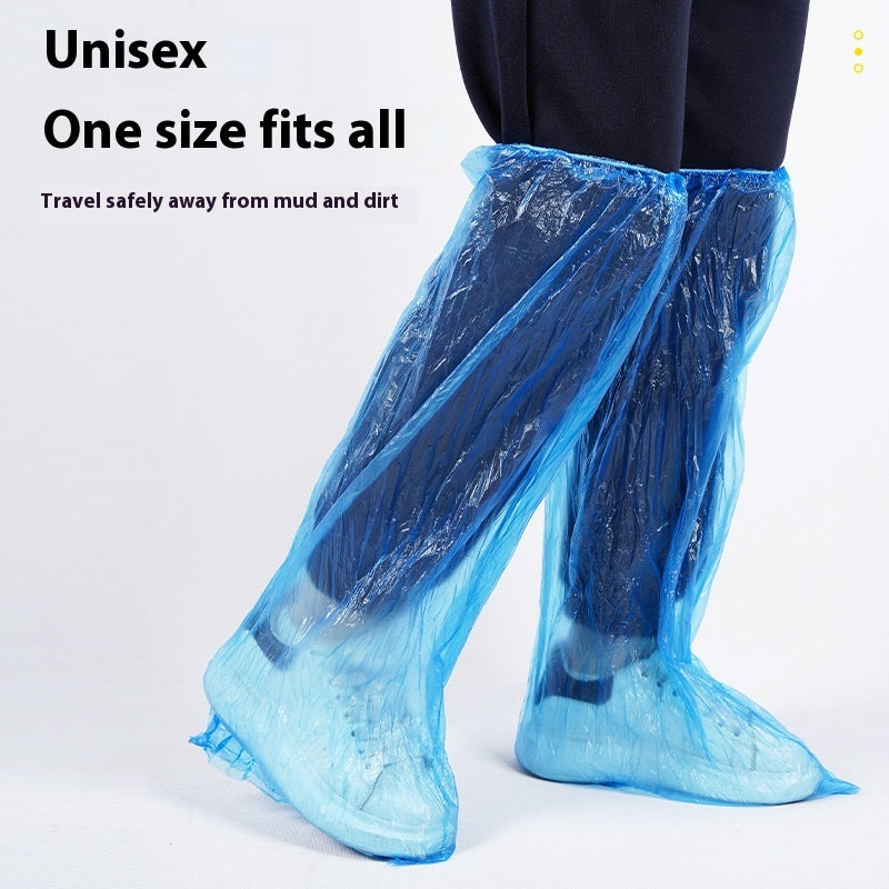 Disposable Waterproof Anti-Slip Transparent Plastic Boot Covers - 100PCS