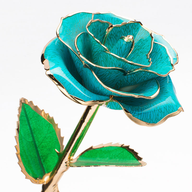 24K Gold-Plated Decorative Rose Flower Gift Box for Valentine's Day & Special Occasions