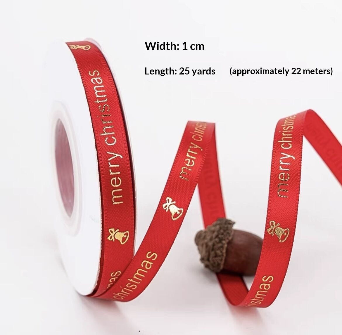 Christmas Ribbon for Gift Wrapping and Cake Decoration - 25 Yards