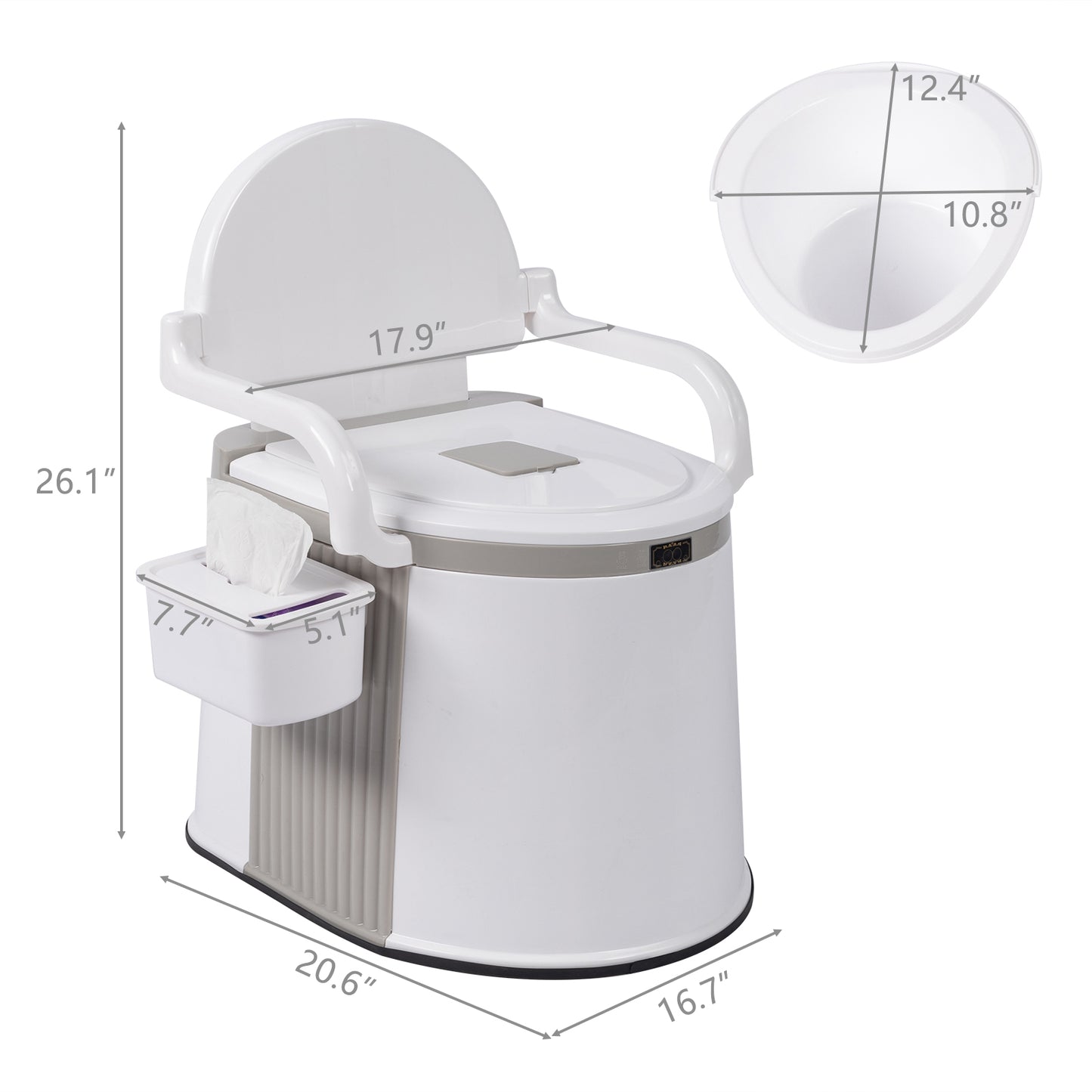 Portable Outdoor Toilet with Anti-Slip Strip - Off-White