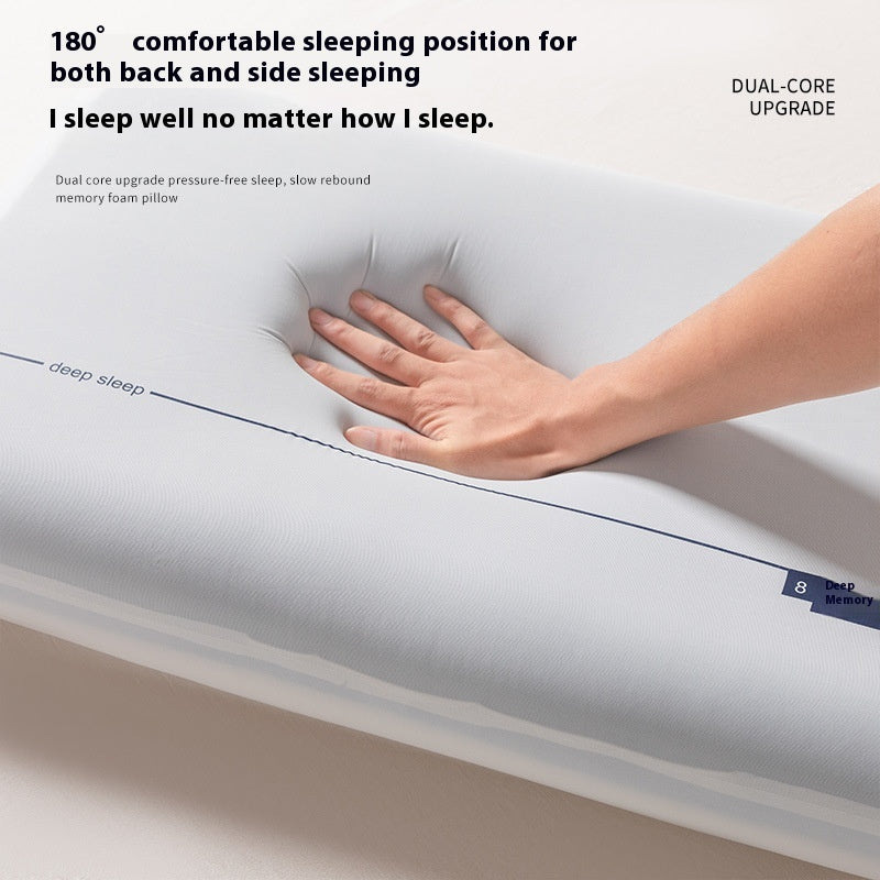 Memory Foam Neck Pillow for Side Sleepers - Double Core Support