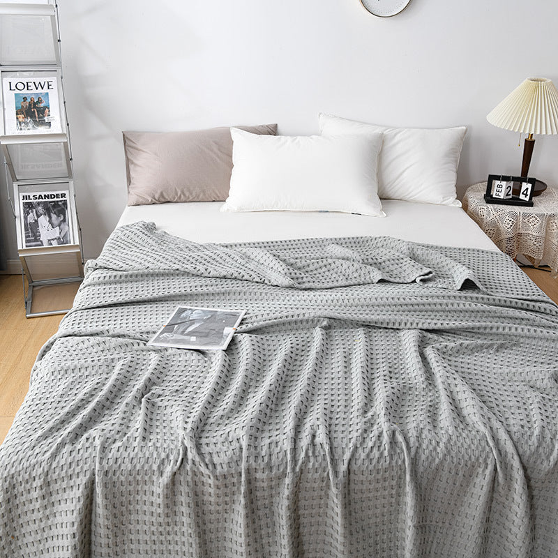 Pure Cotton Waffle Towel Blanket for Bed and Home