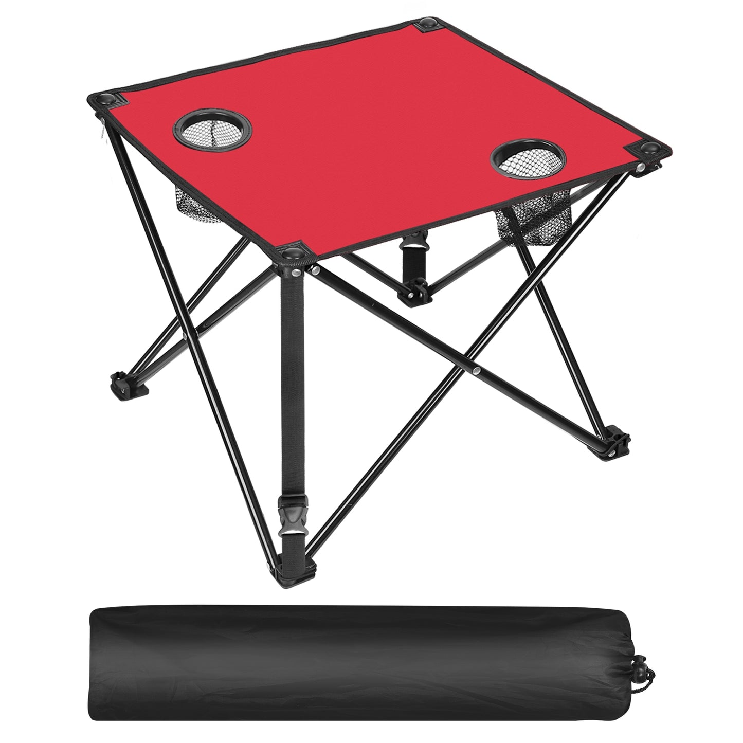 Portable Folding Camping Table with Cup Holders - Multiple Colors & Sets