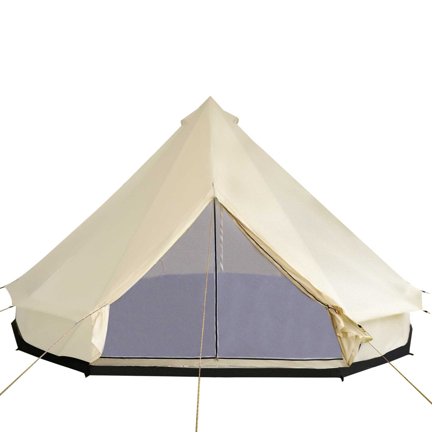10-Person Large Waterproof Camping Tent - Beige Teepee Style