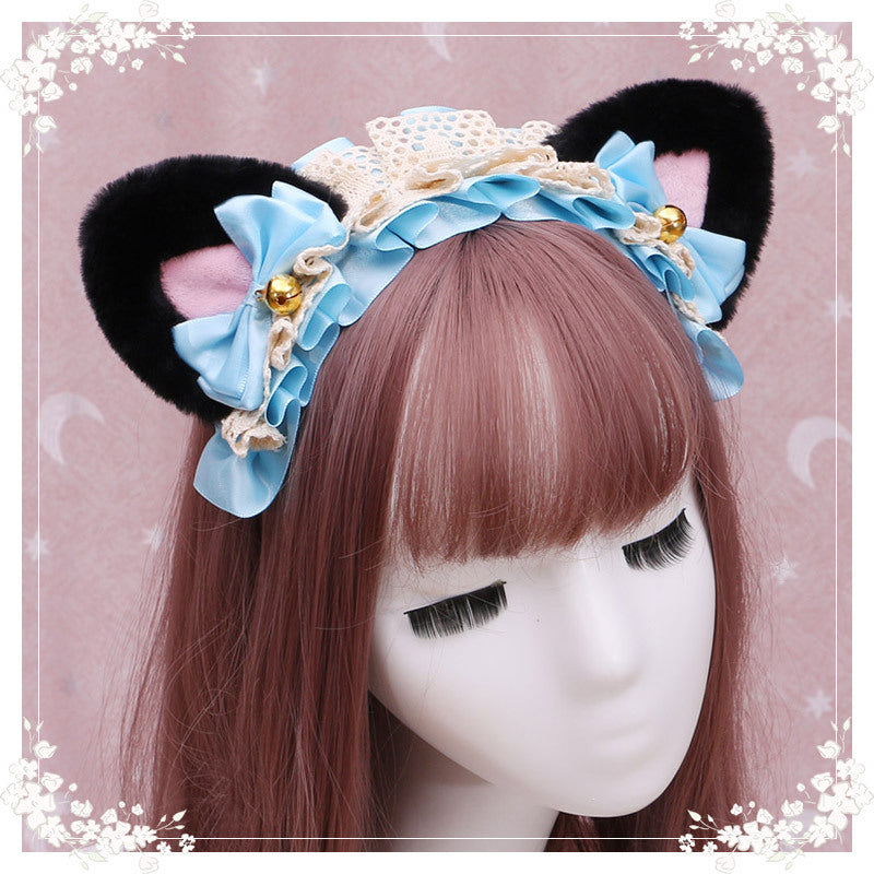 Lolita Cat Ear Headband with Lace - Hair Accessory