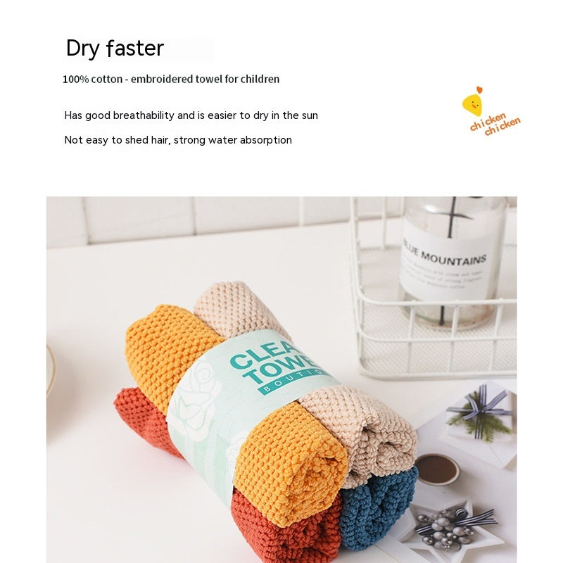 Household Microfiber Dish Towel & Scouring Pad Set 30x30cm Multiple Colors