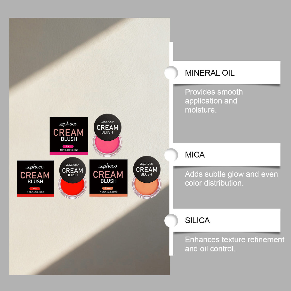 Soft Blush Makeup Set - Naturally Pigmented, Seamlessly Blends, 7.5g