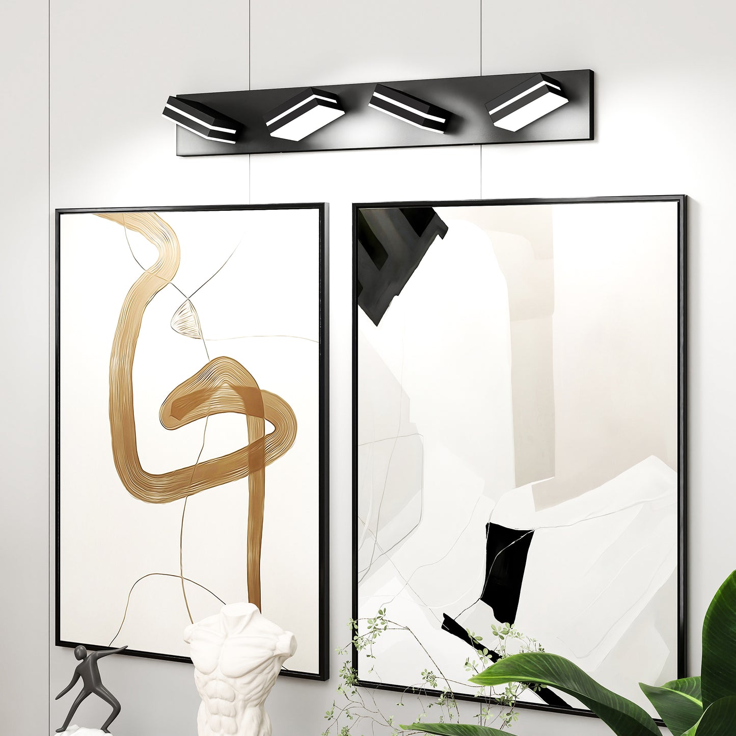 Modern Chrome LED Vanity Light - 4-Light Wall Sconce