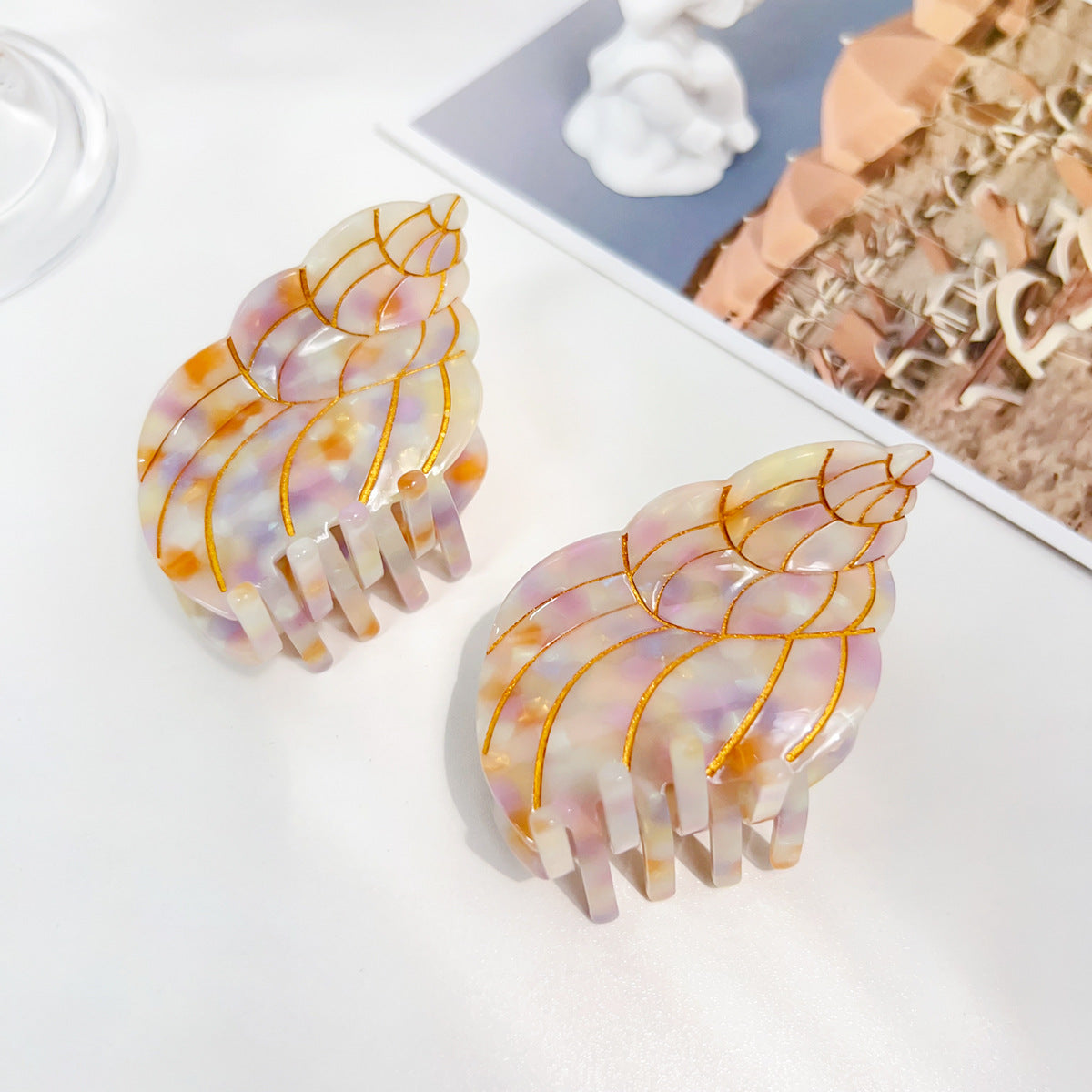 Summer Acetate Conch Hair Barrettes - Cute Hair Accessories