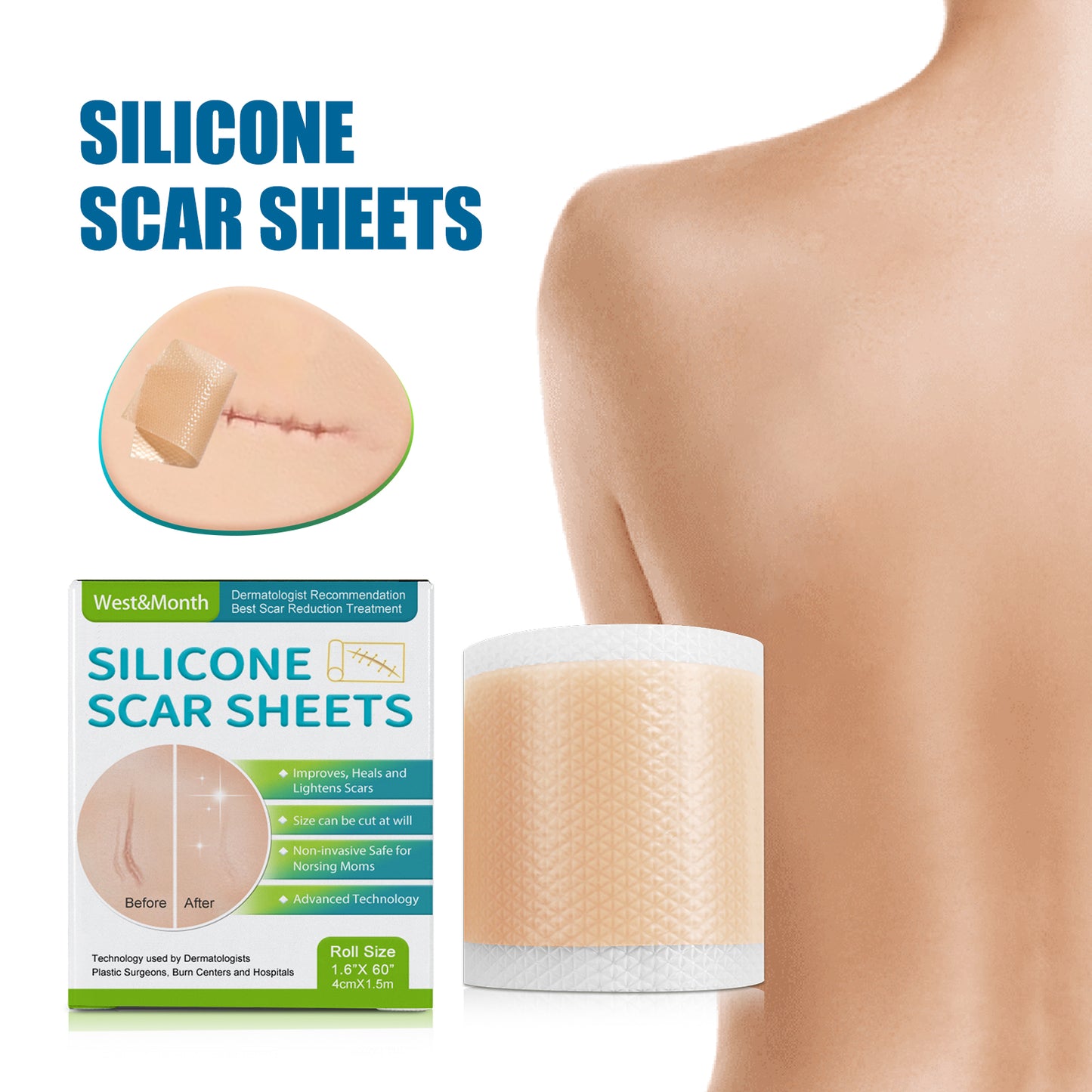 Self-Adhesive Silicone Scar Repair Sheet for Smooth Skin - Cut to Size