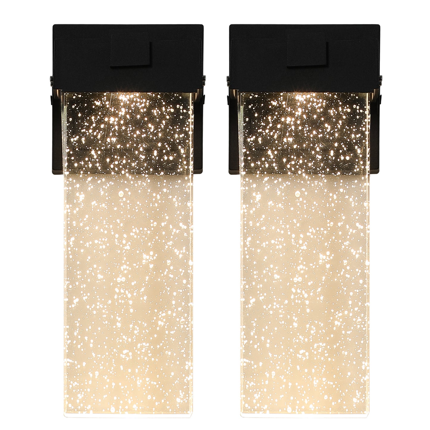 Outdoor Wall Light Fixture - 2-Pack Weatherproof LED Sconce with Light Sensor