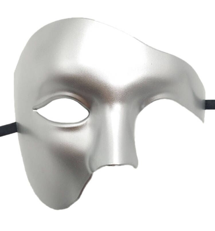 One-Eye Half Face Party Mask - Antique Gold Silver Black for Halloween